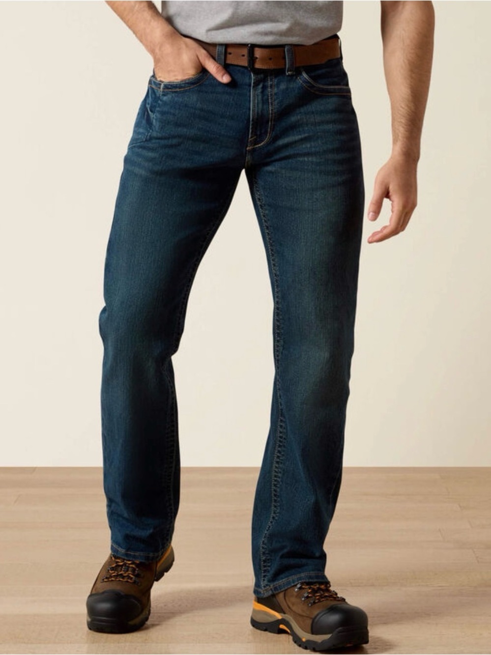 ARIAT Work REBAR M4 DuraStretch Men's Phantom Blue Relaxed Boot Jeans Size 30x30